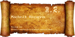Machnik Rozanna névjegykártya